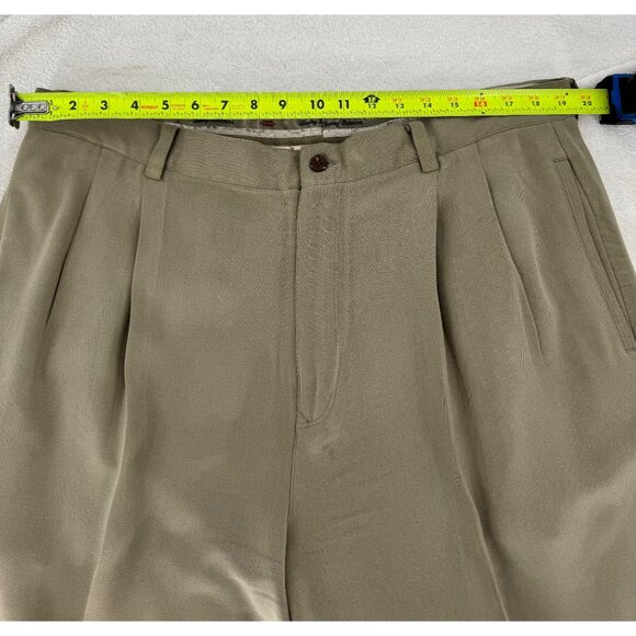 Tommy Bahama Vintage Relaxed 100% Silk Pleated Dress Pant - Picture 6 of 11